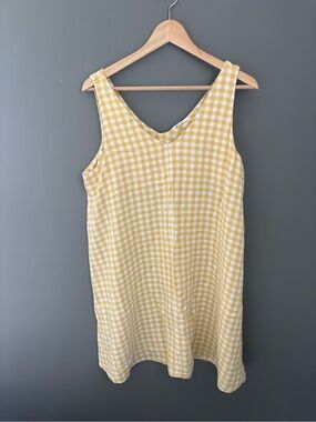 Reitmans Yellow Gingham Linen  Sleeveless Sundress